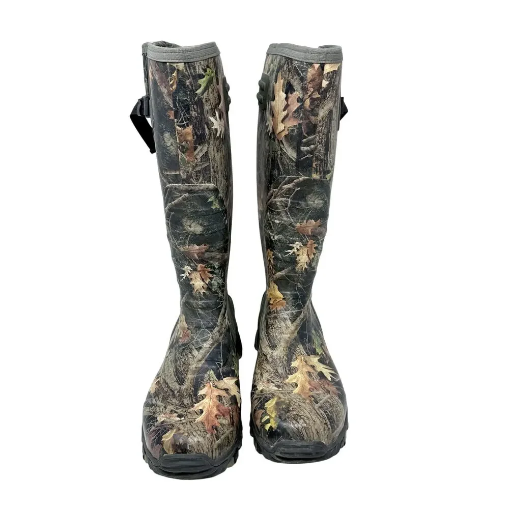 Irish Setter Green and Tan Camo Rubber Boots Men's Size 12 EUC Pull On